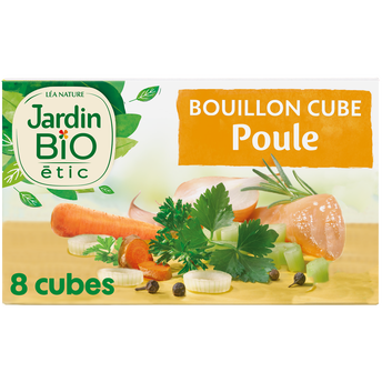 Image de Bouillon cube à la poule et aux fines herbes sans huile de palme JARDIN BIO, 96g