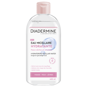 Image de Eau micellaire hydratante pour peaux sèches et sensibles DIADERMINE, flacon de