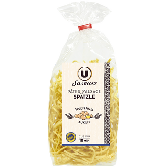 Image de U SAVEURS
Späetzle IGP d'Alsace pâtes aux oeufs - Sachet