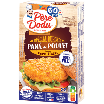Image de Pané poulet spécial burger chapelure corn flake, PERE DODU,étui