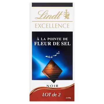 Lindt Chocolat Noir Fleur De Sel Excellence Lindt, 2x100g