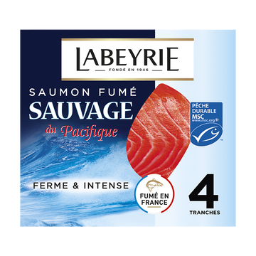 Labeyrie Saumon Fumé Sauvage Du Pacifique Labeyrie, 4 Tranches, 120g