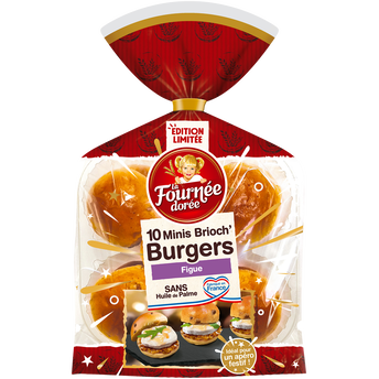 Image de Pain pour burger Mini Brioch'Burgers Figues LA FOURNEE DOREE - x10