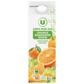 Image de U
Pur jus orange mandarine raisin blanc