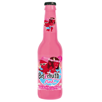 Image de Bière blanche aromatisée Jus de framboise Pink BELZEBUTH 2,8° - Bouteille
