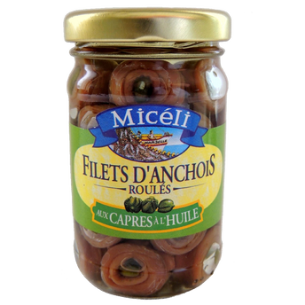 Image de Filet d'anchois roulés aux câpres à l'huile d'olive MICELI