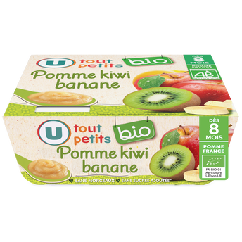 Image de U TOUT PETITS BIO
Petits pots bébé dessert pomme kiwi banane dès 8 mois