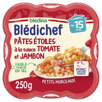 Image de Plat bébé pâtes sauce tomate jambon dès 15 mois BLEDICHEF BLEDINA
