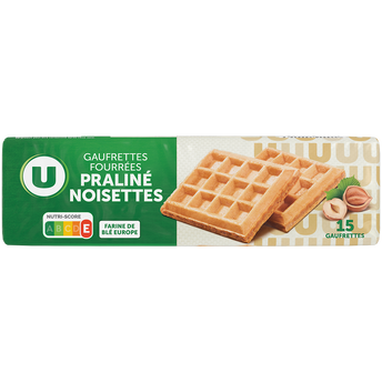 Image de U
Gaufrettes fourrées noisettes et praliné  paquet de