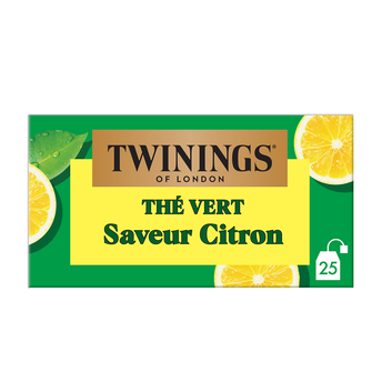Image de Thé vert citron intense TWININGS boîte 25 sachets