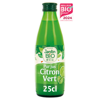 Image de Jus de citron vert bio JARDIN BIO, bouteille de