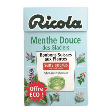 Ricola Pastille Menthe Glaciers Sans Sucre Ricola, Boîte De 50g
