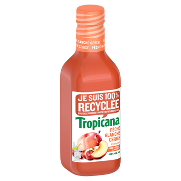 Tropicana Pur Jus Frais De Pêche Blanche, Cerise Tropicana - Bouteille 90cl
