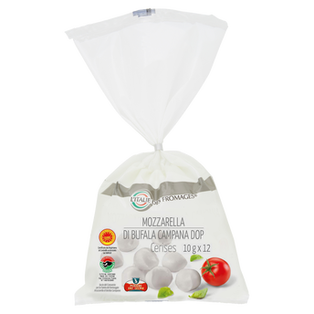 Image de Cerises de mozzarella di bufala campana DOP au lait thermisé 24% de MG, L' ITALIE DES FROMAGES, 8x15g soit