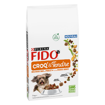 Image de Croquettes croq'&tendre poulet patate douce pour chiens FIDO