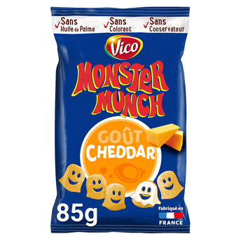 Image de Biscuits apéritifs goût cheddar MONSTER MUNCH, sachet de