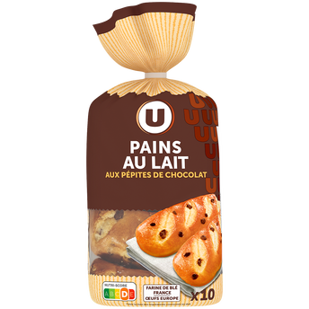Image de U
Pains au lait aux pépites de chocolat au lait
