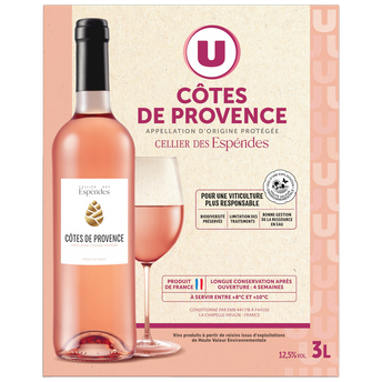 Image de U
Vin rosé AOP Côtes de Provence Cellier des Espérides fontaine à vin