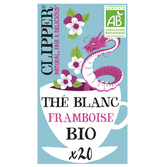 Image de Thé Blanc Bio Framboise Ginseng CLIPPER - 20 sachets