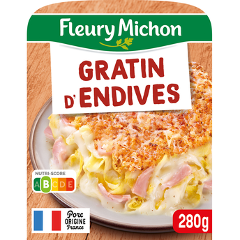 Image de Plat Cuisiné Individuel gratin d'endives au jambon sans nitrite FLEURYMICHON