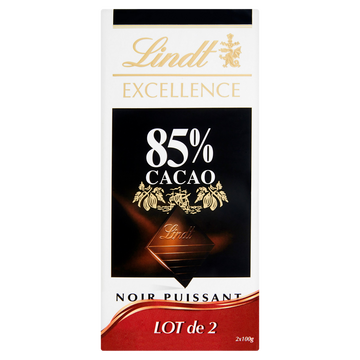 Lindt Chocolat Noir 85% Cacao Excellence Lindt, 2x100g