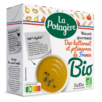 La Potagère Velouté Duo Butternut Et Potimarron Bio La Potagere, 2x30cl