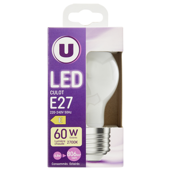Image de U
Ampoule LED ronde 60w E27 opaque et