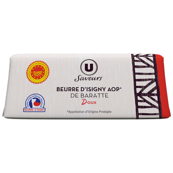 Image de U SAVEURS
Beurre d'Isigny AOP doux moulé  82%mg