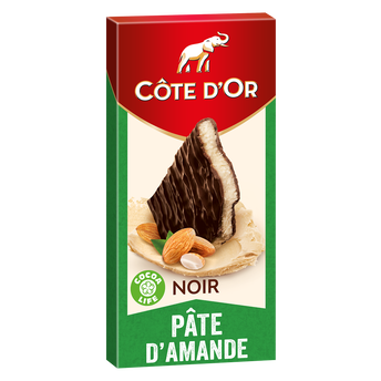 Image de Chocolat noir fourré pâte d'amande COTE D'OR - Tablette de