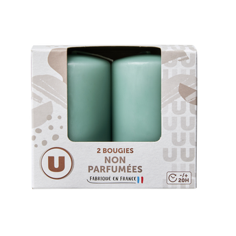 Image de U
Bougie 48x80mm non parfumée vert sauge