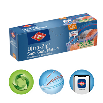 Image de Sacs congélation ultra zip petit modèle 70% ressources recyclées ALBAL1L