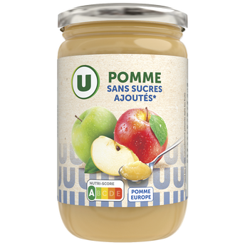 Image de U
Purée de pomme sans sucres ajoutés bocal de