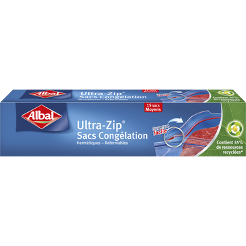 Albal Sacs De Congélation Zip Aux Fonds Plats Moyens Modèles Albal, 15x3l