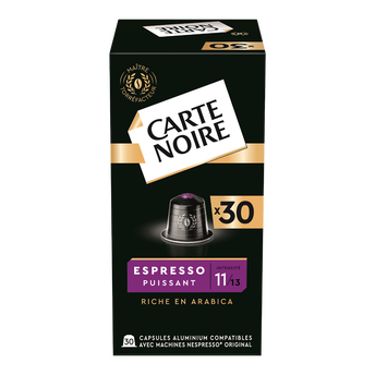 Image de Café capsules CARTE NOIRE EXPRESSO PUISSANT N°11 - Hors Union Européenne - compatible NESPRESSO