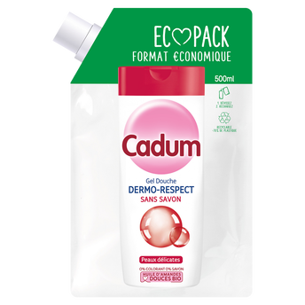 Image de Gel douche CADUM dermo respect ecopack flacon de 500