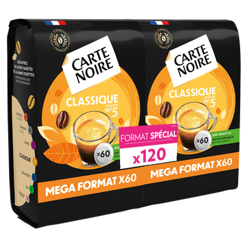 Carte Noire Café Dosettes Carte Noire Classique N°5 - Compatible Senseo - X120