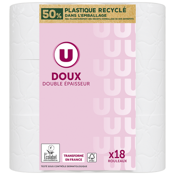 Image de U
Papier toilette doux blanc 2 plis 18