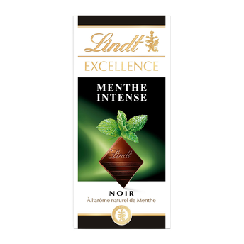 Image de Chocolat noir menthe intense LINDT Excellence, Tablette de
