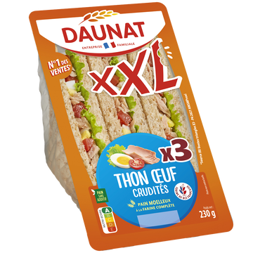 Daunat Sandwich Triangle Xxl Thon Crudités Daunat, 230g