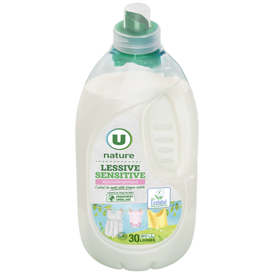 Lessive liquide éco-recharge fraicheur 30 lavages 1,5 litres - Super U,  Hyper U, U Express 