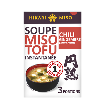 Hikari Miso Soupe Instantanée Miso Piment Gingembre Coriandre Hikari Miso, 59g