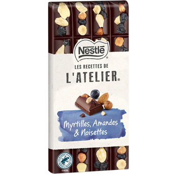 Image de Chocolat noir myrtilles amandes noisettes NESTLE L'ATELIER