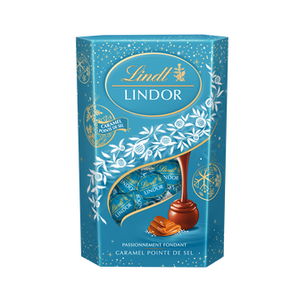 Image de Assortiment Confiserie Chocolat Cornet LINDOR caramel pointe de sel LINDT