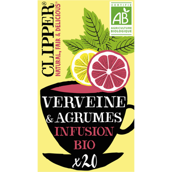 Image de Infusion Bio Verveine Agrumes CLIPPER - 20 sachets