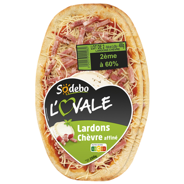 Sodeb'O L'ovale Chèvre & Lardons Sodebo, 2x200g La 2ème À -60%