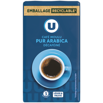 Image de U
Café moulu PUR ARABICA DECAFEINE N°3