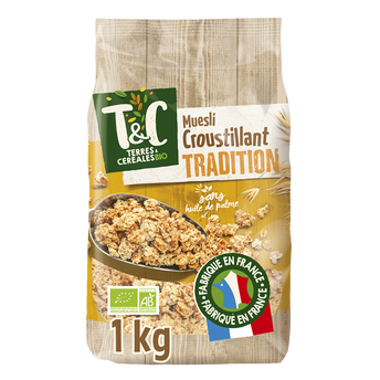 Image de Muësli bio croustillant tradition TERRE&CEREALES, sachet