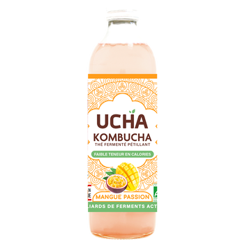 Image de Thé fermenté pétillant Mangue Passion relax KOMBUCHA, bouteille
