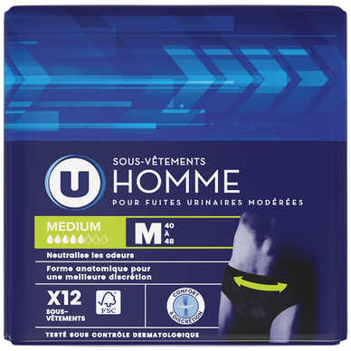 Sous vetements incontinence homme medium x12 Super U Hyper U U Express www ursesu