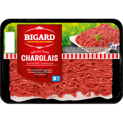 Viande hachée charolaise, 5% MAT.GR, France, BIGARD, 350g - Super U, Hyper U, U Express